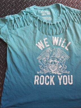 Queen Ombre 'We Will Rock You' Tee in Teal and Blue TORRID SIZE 1